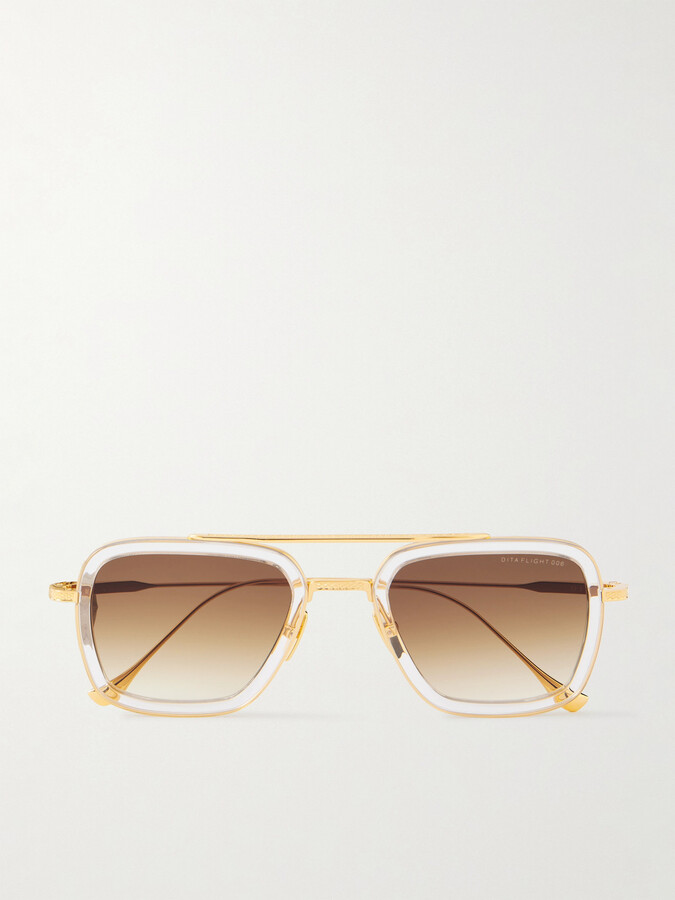 Dita Aviator-Style Gold-Tone and Acetate Sunglasses