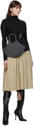 Vejas Black & Beige Basque Mid-Length Dress