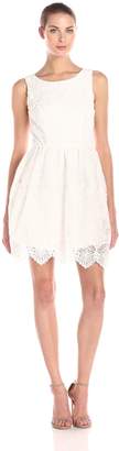 Ark & Co Women's Lace Scallop Fit and Flare Dress