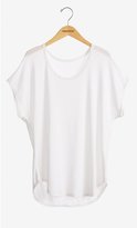 Thumbnail for your product : Express One Eleven Scoop Neck Curved Hem Tee - White