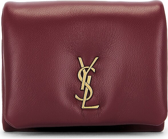 Saint Laurent Calypso Compact Wallet in Brick