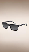 Thumbnail for your product : Burberry Square Frame Brushed Metal Detail Sunglasses