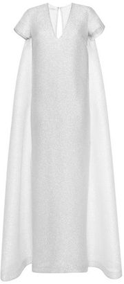 Emilia Wickstead Milly Sparkle Long Dress Silver