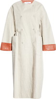 Thumbnail for your product : Rodebjer Portia Faux Leather Lined Linen Blend Coat