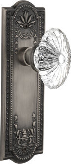 Nostalgic Warehouse Mission Plate with Oval Fluted Crystal Door Knob