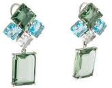 Thumbnail for your product : Bounkit Prasiolite & Crystal Quartz Drop Earrings