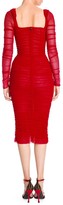 Thumbnail for your product : Dolce & Gabbana Ruched Tulle Long Sleeve Lace-Up Dress