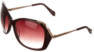 Oliver Peoples Burgundy Oversize Sunglasses