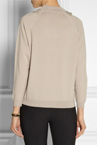 Thumbnail for your product : Miu Miu Ruffled pointelle-knit wool sweater