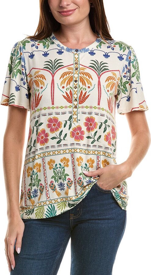 Johnny Was The Janie Favorite Flutter Sleeve Henley