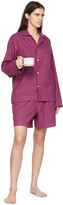 Thumbnail for your product : Tekla Purple Flannel Pyjama Shorts