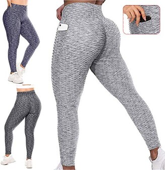 COVIDI Yoga Pants Trend Leggings high Waist Yoga Pants with Pockets Legging  Butt Lift Gym Honeycomb Anti Cellulite Yoga Pant Black Scrunch Waffle  Workout Tight Running Waisted Sport - ShopStyle Trousers