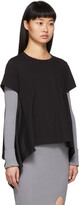 Thumbnail for your product : Sacai Black Poplin Drape T-Shirt