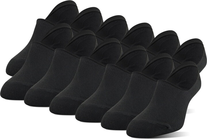 PEDS Women’s Mid Cut Sport Liner Socks with Y-Heel, 12 Pairs