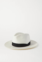 RAG & BONE Grosgrain-trimmed straw Panama hat – White