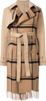Check Scarf Trench Coat 