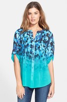 Thumbnail for your product : Chaus Ombré Animal Print Pintuck Blouse
