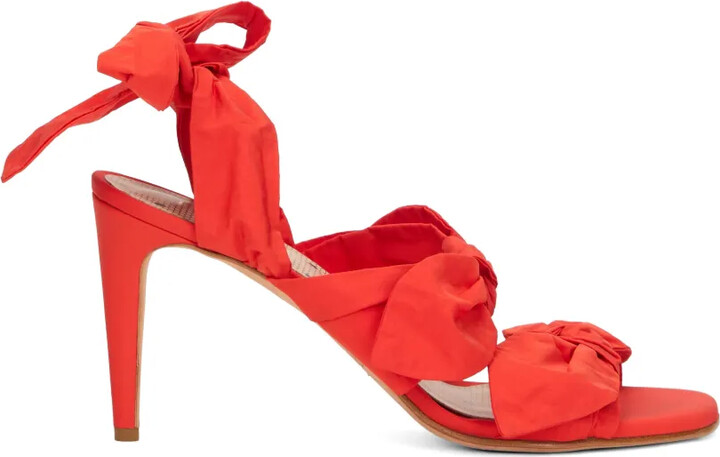 Red(V) Bow-Detail Sandals