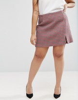 Thumbnail for your product : ASOS Curve Aline Mini Skirt In Mini Check Co-Ord