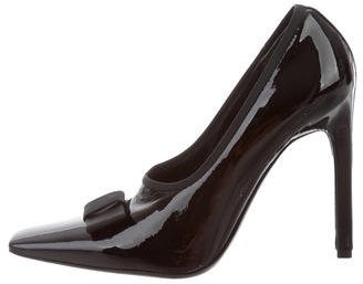 Balenciaga Bow-Embellished Patent Leather Pumps