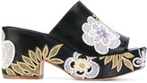 Laurence Dacade - floral patches platform sandals - women - coton/Cuir de veau/Cuir - 40