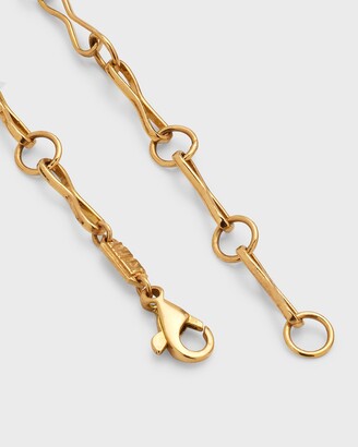 Azlee 18k Large Circle Link Necklace with Diamond Pave, 20"L