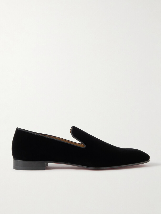 Christian Louboutin Dandelion Grosgrain-Trimmed Velvet Loafers