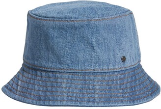 Maison Michel Jason Washed Cotton Denim Hat