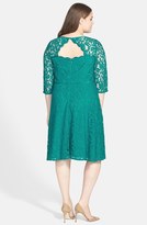 Thumbnail for your product : Adrianna Papell Cutout Back Lace Fit & Flare Dress (Plus Size)