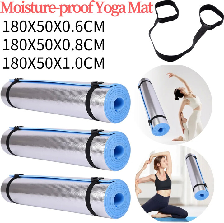 MOJOYCE Waterproof Yoga Mat EVA Exercise Pad Thickened Aluminum Membrane Exercise Mat Portable Multifunction for Fitness Exercise