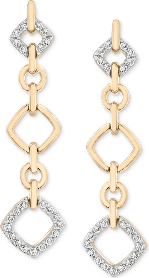 Wrapped in Love Diamond Drop Rhombus Earrings (1/4 ct. t.w.) in 14k Yellow Gold Exclusively at Macy's