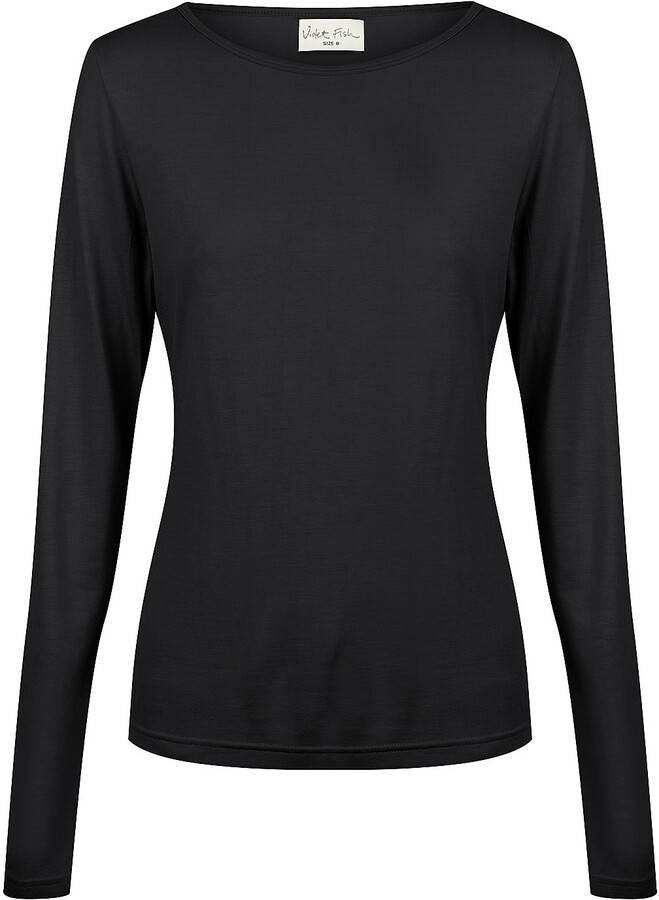 FSKH&& Human of NY Ladies Long-Sleeved T Shirt Contrast Color Tunic Tops
