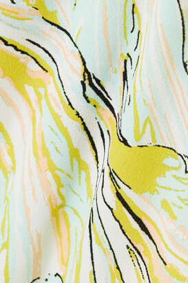 Diane von Furstenberg Tatum Ruffled Printed Crepe Mini Dress - Yellow