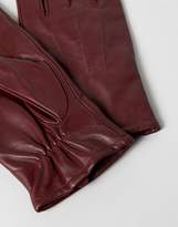 Thumbnail for your product : ASOS DESIGN Leather Gloves In Burgundy