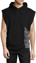 Thumbnail for your product : Public School Text-Print Sleeveless Muscle Hoodie, Black