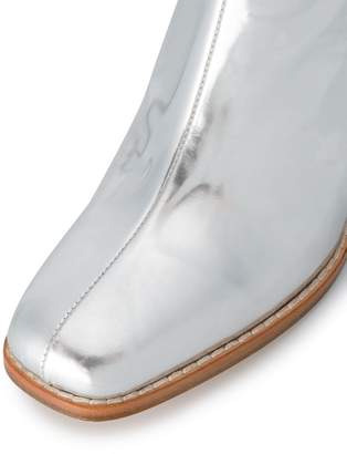 Maryam Nassir Zadeh Silver Patent Leather fiorenza 60 boots