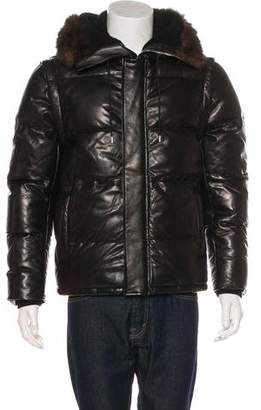 Givenchy Lambskin Fur-Trimmed Down Jacket