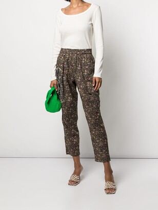 Raquel Allegra Floral-Print Cropped Trousers