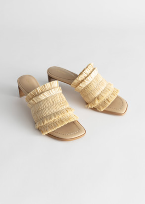 And other stories Straw Ruffle Strap Mules