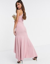 Thumbnail for your product : Little Mistress halterneck fishtail bridesmaid dress in light pink