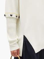 Thumbnail for your product : Chloé Button-through Sleeves Wool-blend Sweater - Womens - White