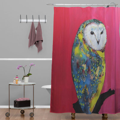 East Urban Home Owl On Lipstick Single Shower Curtain