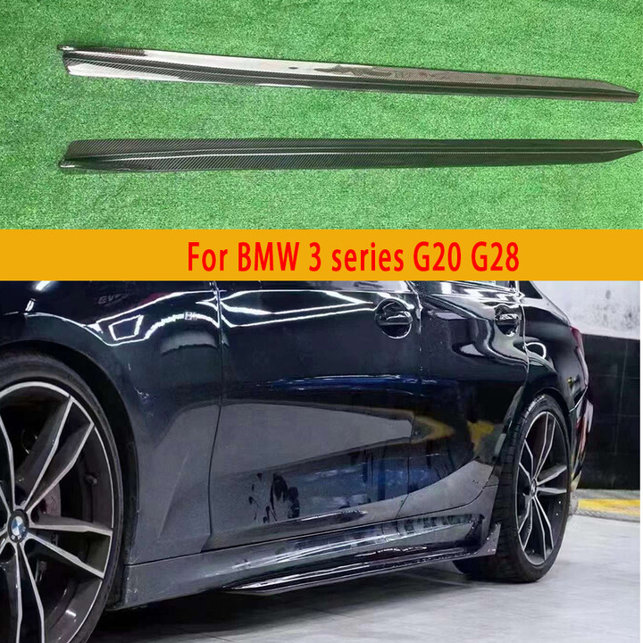 For BMW 3 Series G20 G28 Carbon Fiber Side Skirts Side bumper Splitters Side skirt Cupwings Apron Side panel Car Accessories