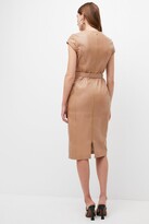 Thumbnail for your product : Karen Millen Leather Pocket Belted Pencil Midi Dress