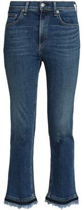 Rag & Bone Cropped Frayed High-Rise Bootcut Jeans