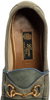 Thumbnail for your product : Gucci Blue/Grey Suede Horsebit Slip on Loafers Size 42