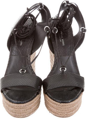 Michael Kors Collection Clive Snakeskin Wedges