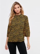 Thumbnail for your product : M&Co Animal print high neck blouse