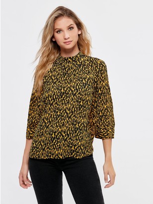 M&Co Animal print high neck blouse