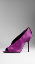 Thumbnail for your product : Burberry Satin Peep-Toe Pumps